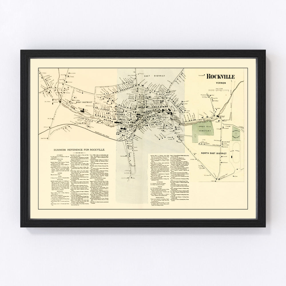 Rockville Vintage Map 1869
