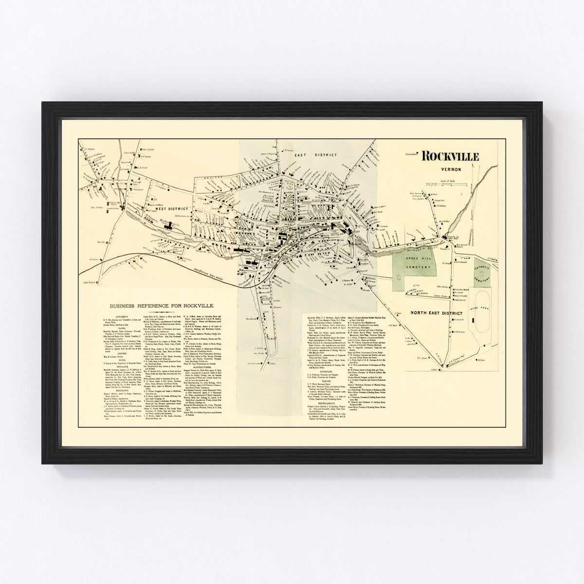 Rockville Vintage Map 1869