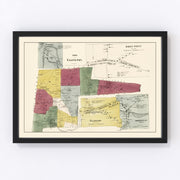 Town of Ellington Vintage Map 1869