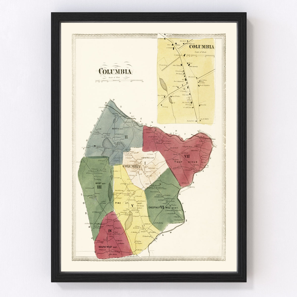 Columbia Vintage Map 1869