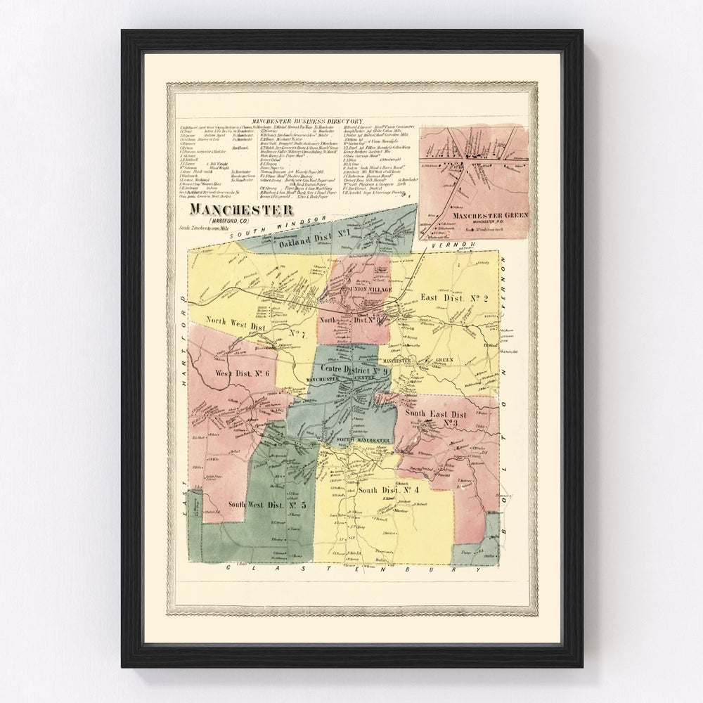Manchester Vintage Map 1869