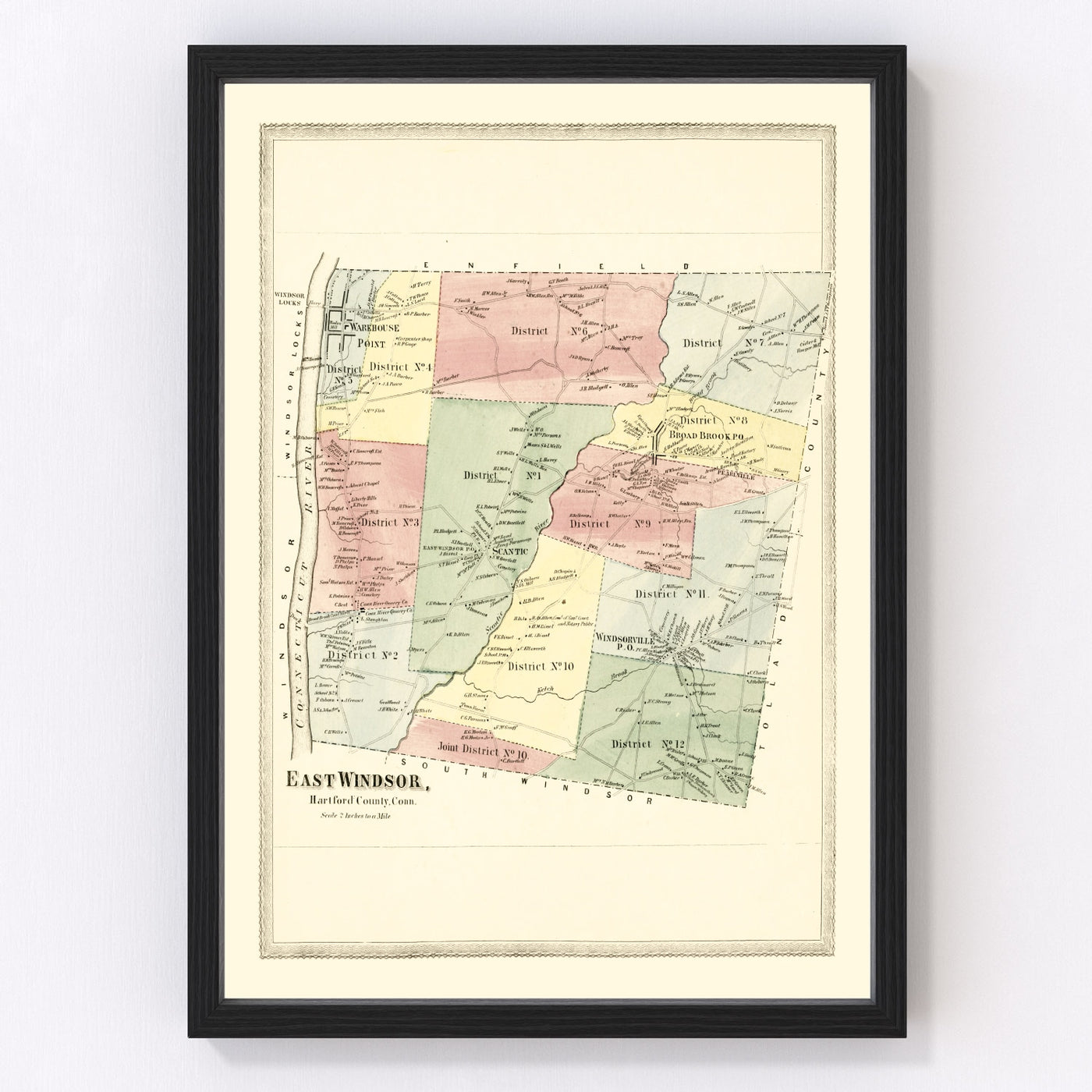 East Windsor Vintage Map 1869