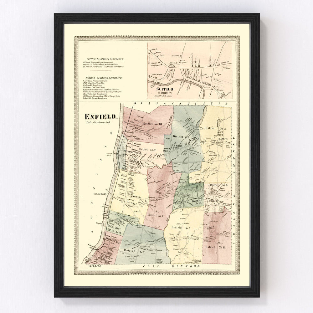 Enfield Vintage Map 1869