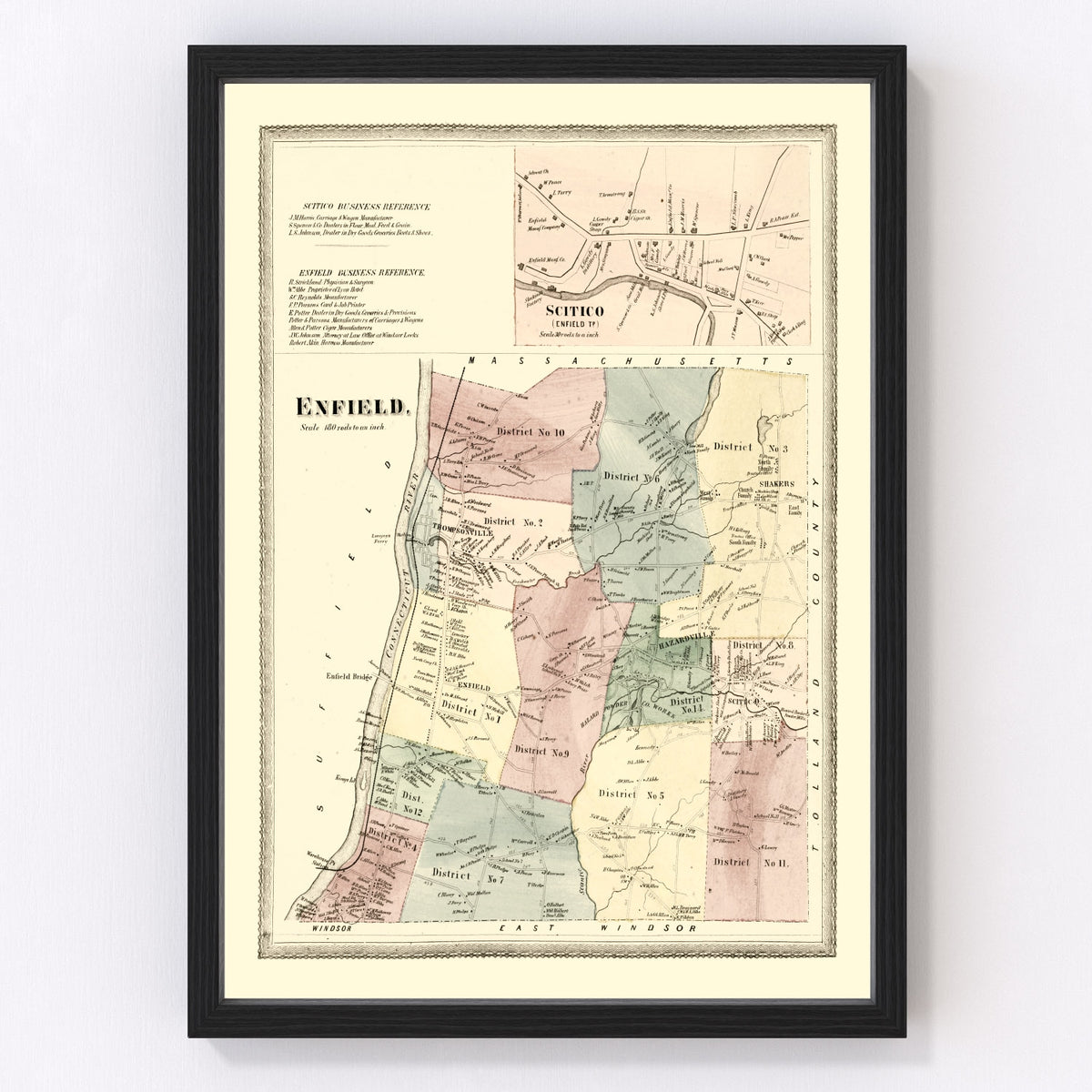 Enfield Vintage Map 1869