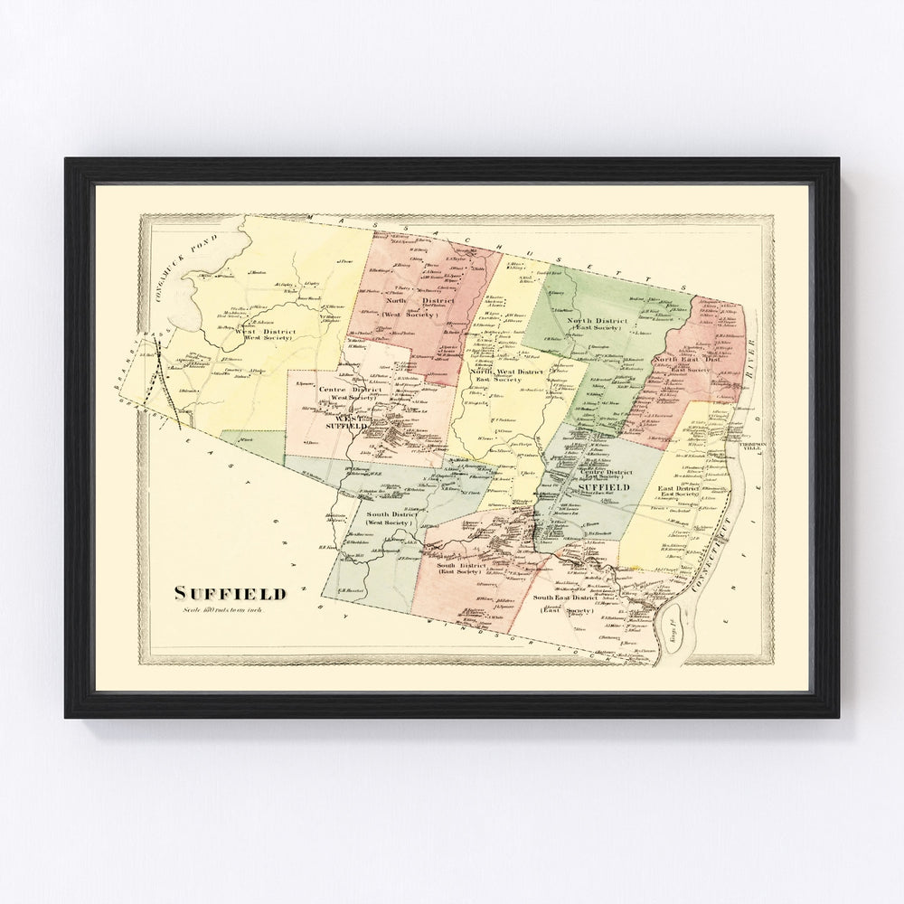 Suffield Vintage Map 1869