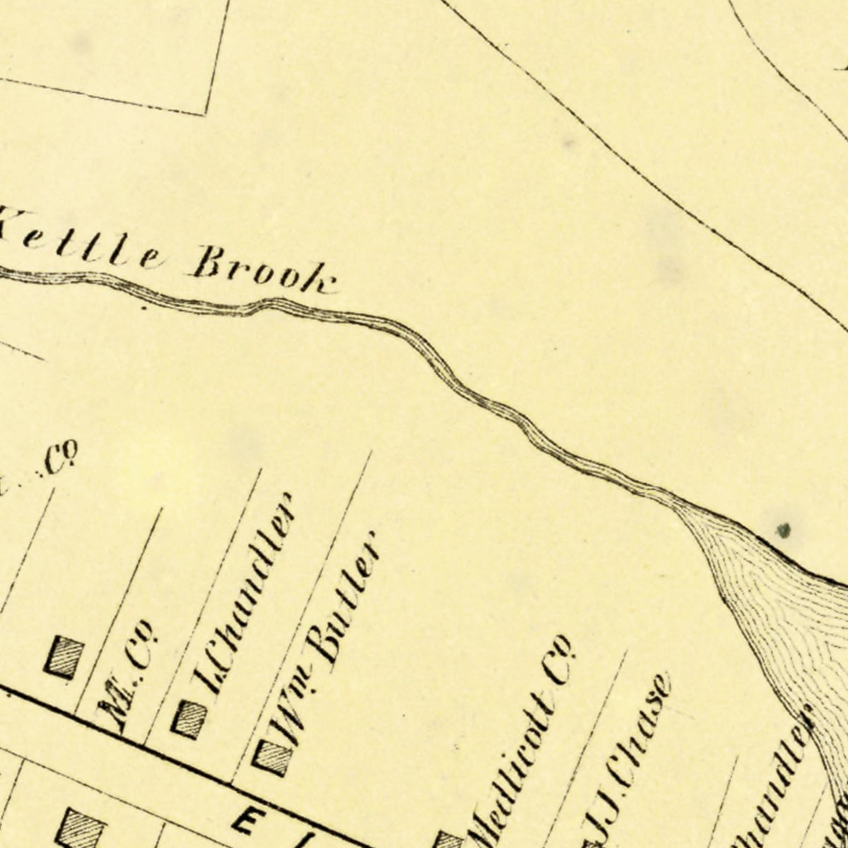 Restored historic details from the 1869 city map of Windsor Locks, Connecticut