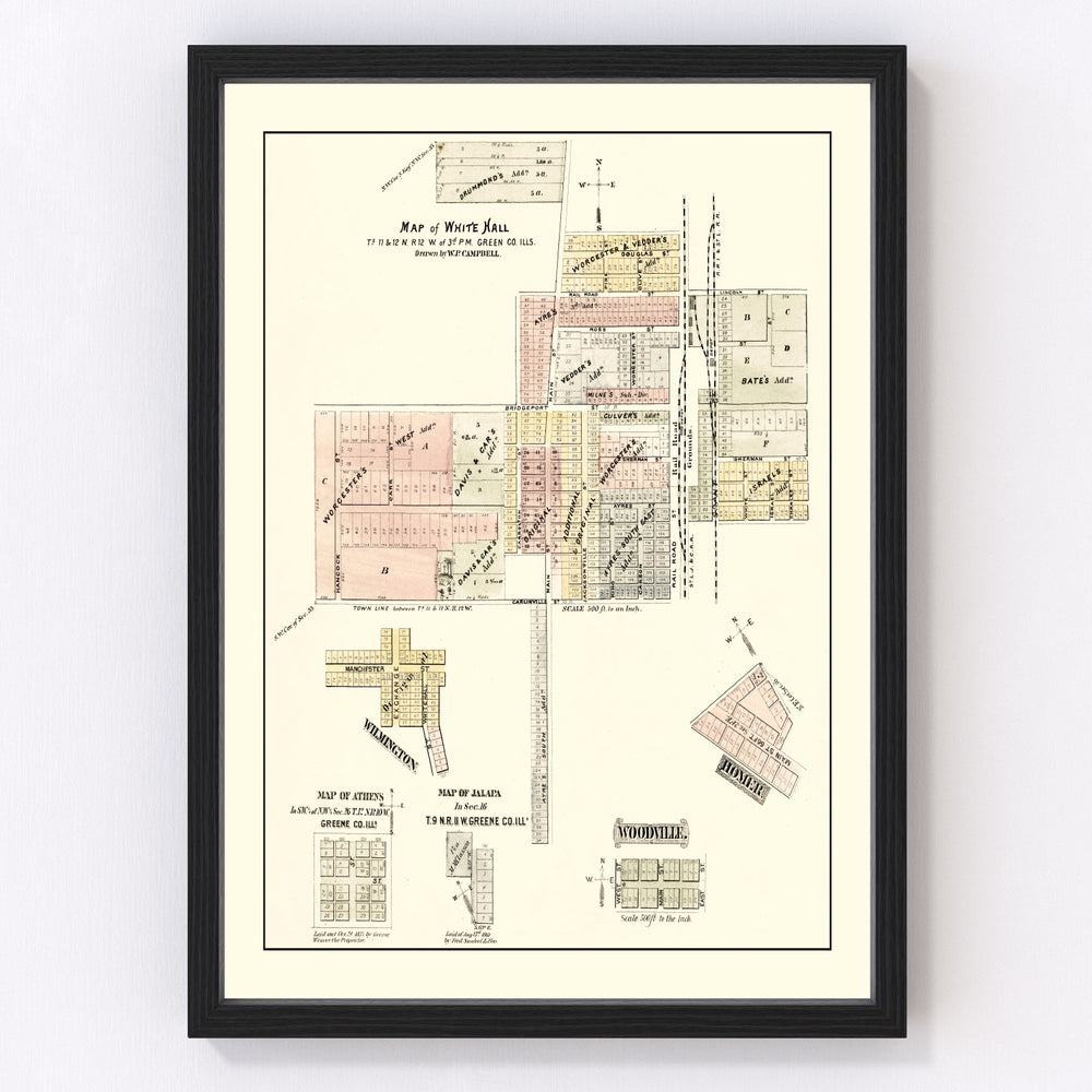 White Hall Vintage Map 1873