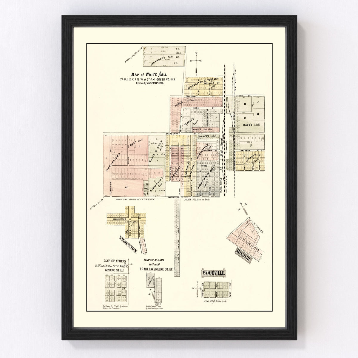 White Hall Vintage Map 1873