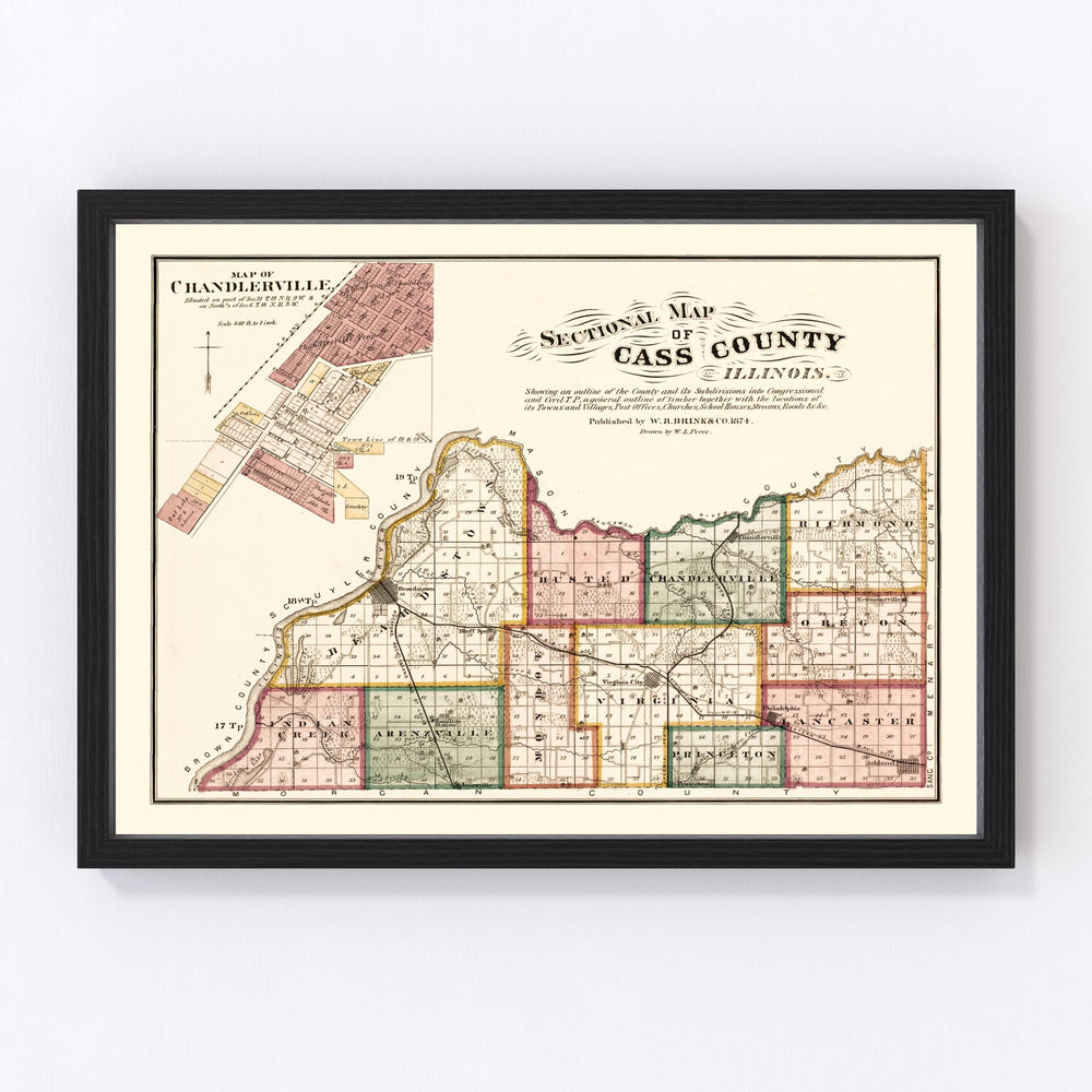 Cass County Vintage Map 1874