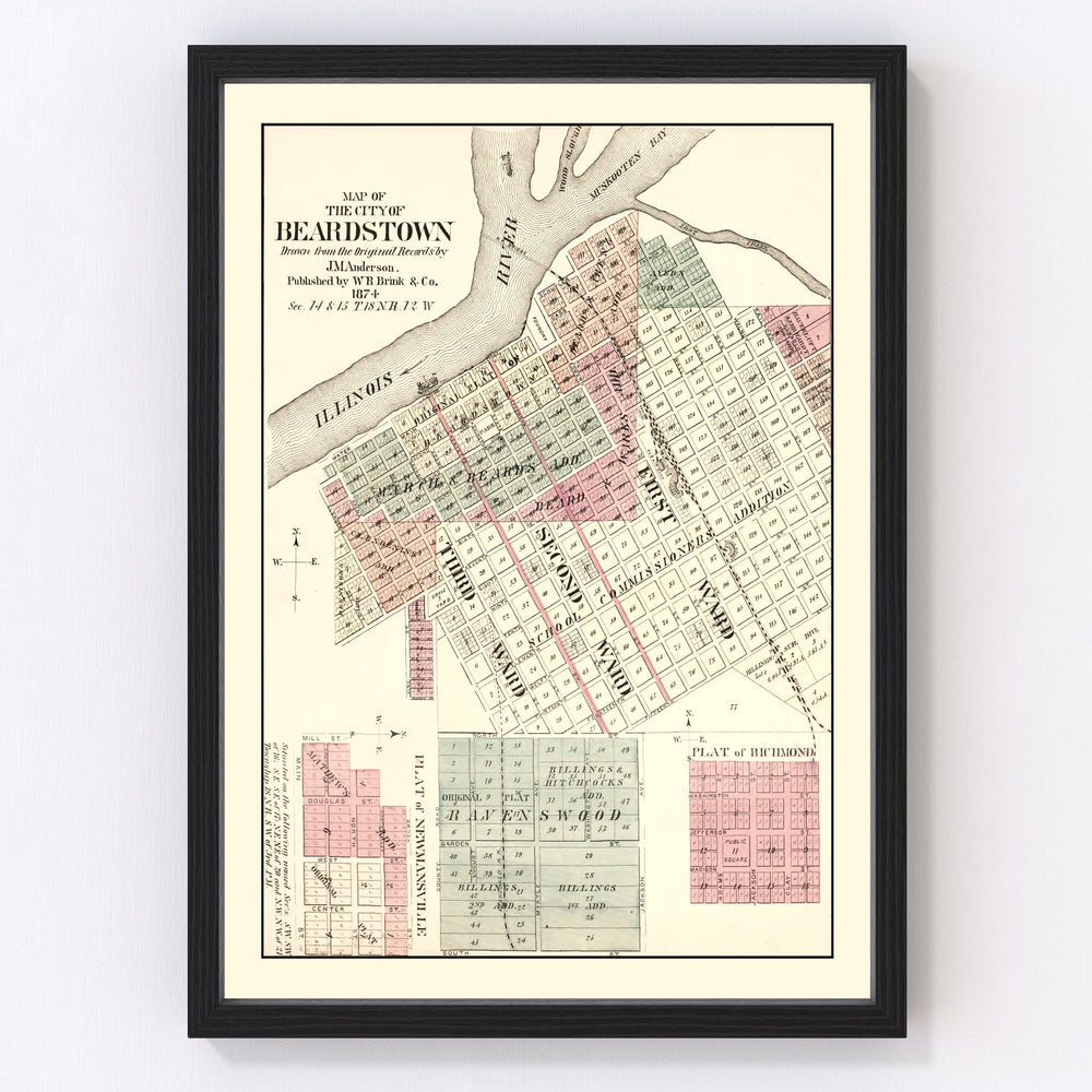 Beardstown Vintage Map 1874