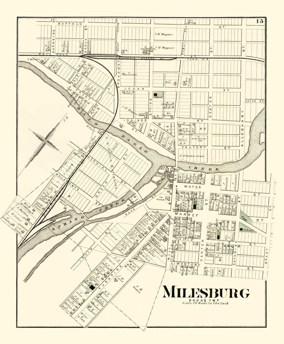 Preview of Vintage Map of Milesburg, Pennsylvania 1874