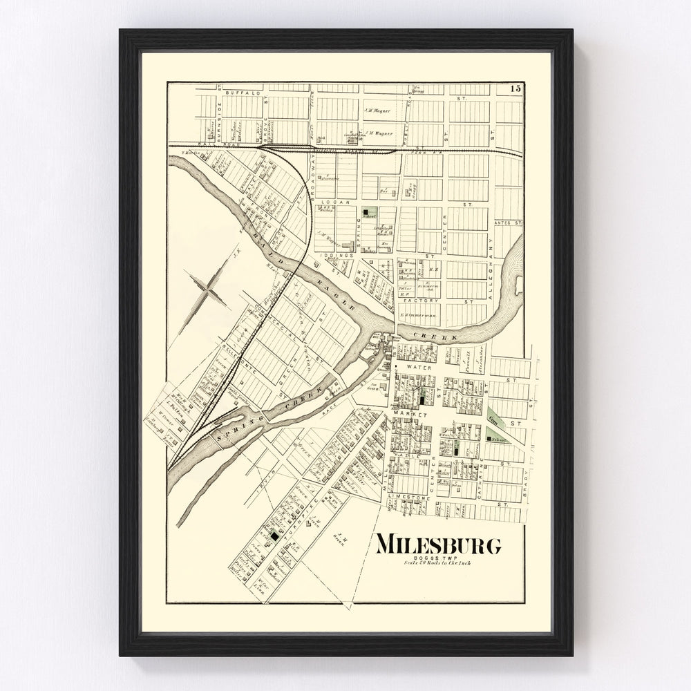 Milesburg Vintage Map 1874