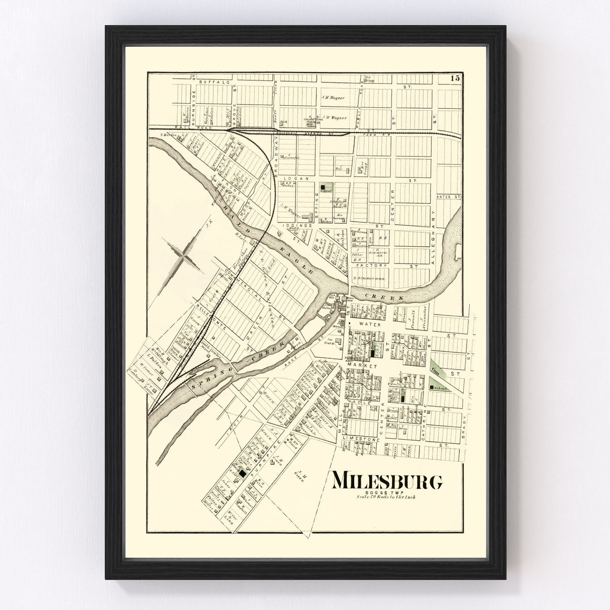 Milesburg Vintage Map 1874