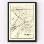 Milesburg Vintage Map 1874