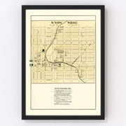 Snow Shoe Vintage Map 1874