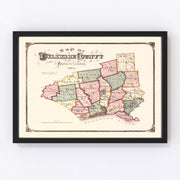 Delaware County Vintage Map 1875