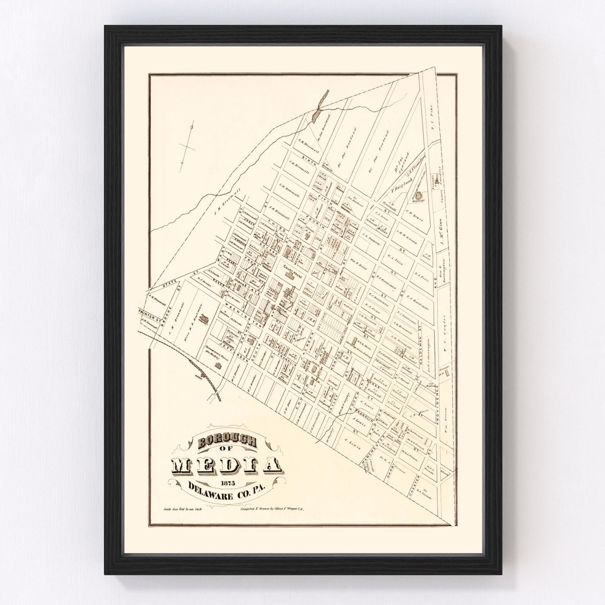Media Vintage Map 1875