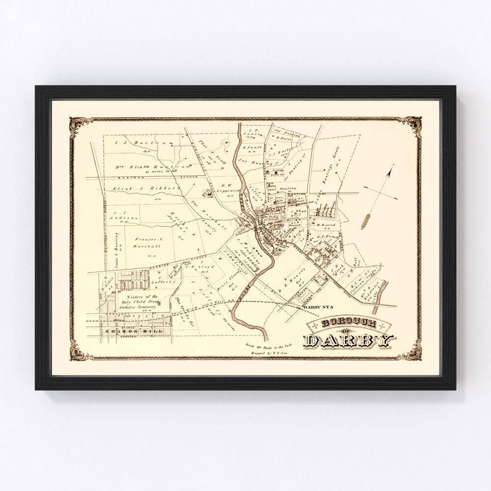 Darby Vintage Map 1875