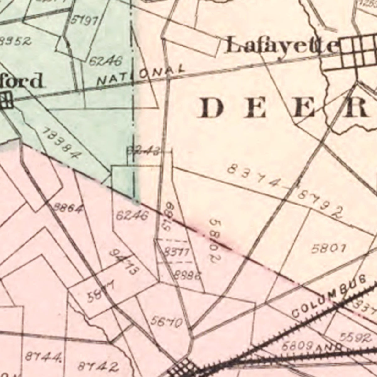 Restored historic details from the 1875 county map of Madison County, Ohio
