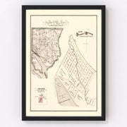 Prairie and Rocher Vintage Map 1875