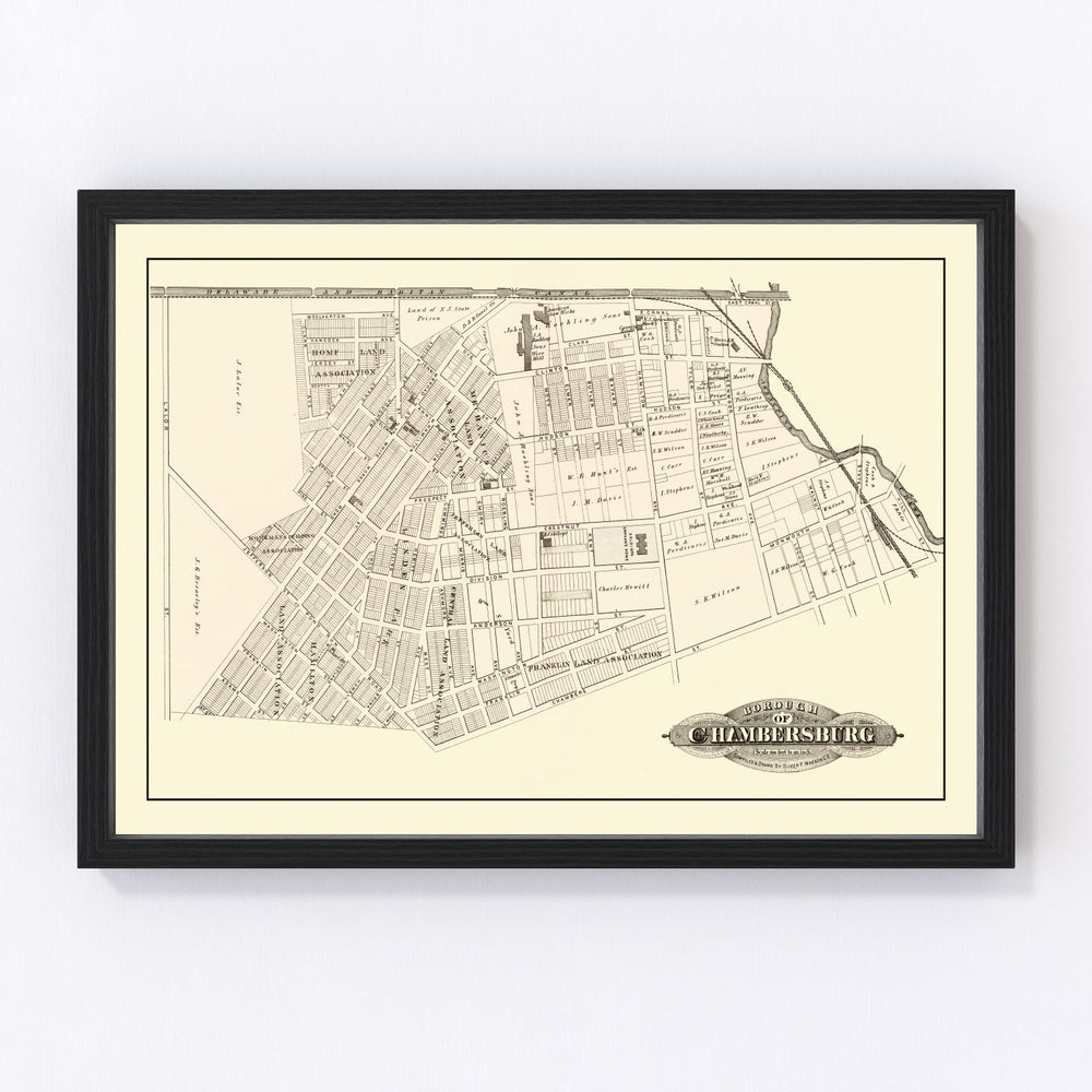 Chambersburg Vintage Map 1875