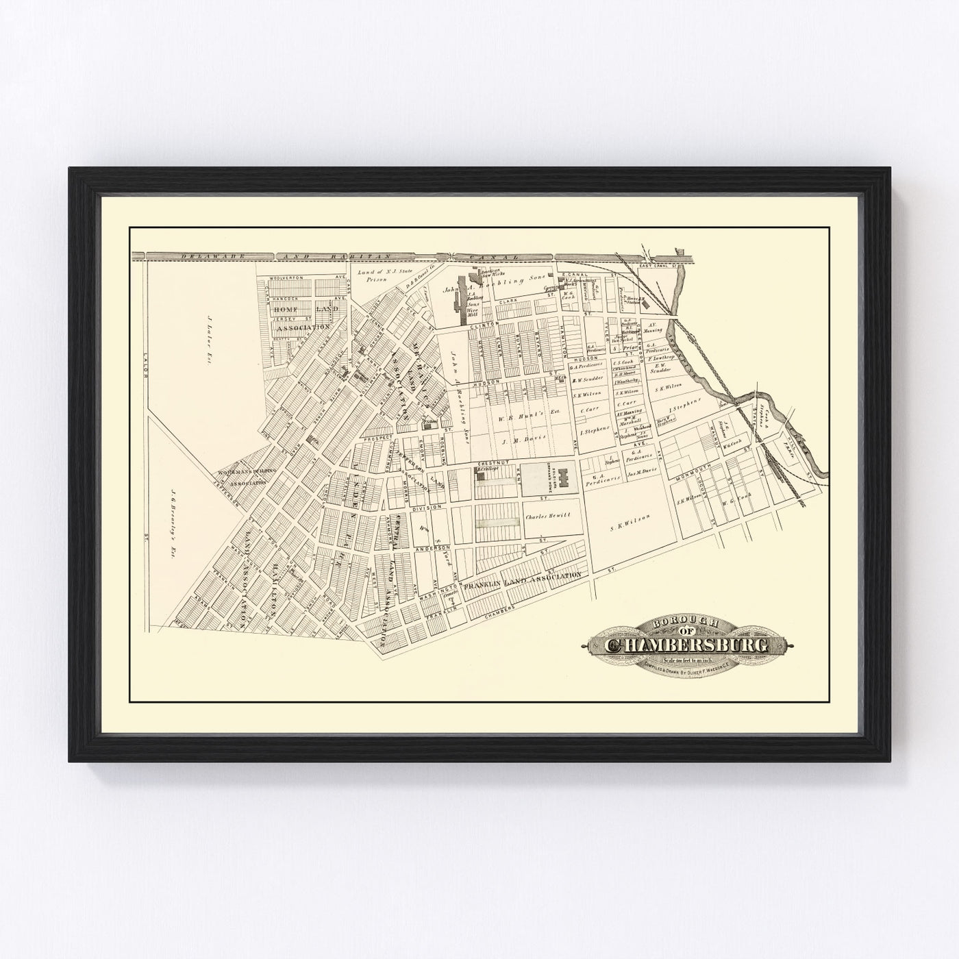 Chambersburg Vintage Map 1875