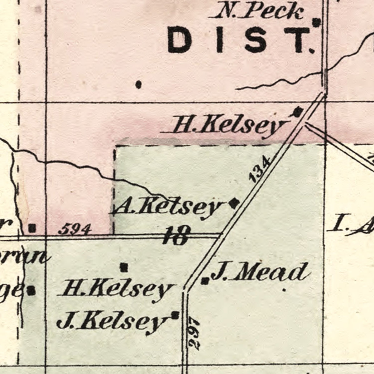 Restored historic details from the 1875 township map of Lewis County, New York