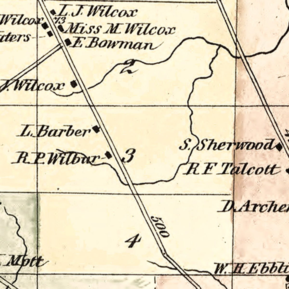 Restored historic details from the 1875 township map of Lewis County, New York