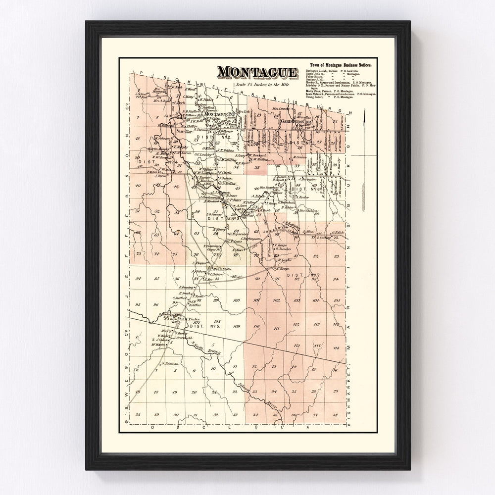 Montague Township Vintage Map 1875