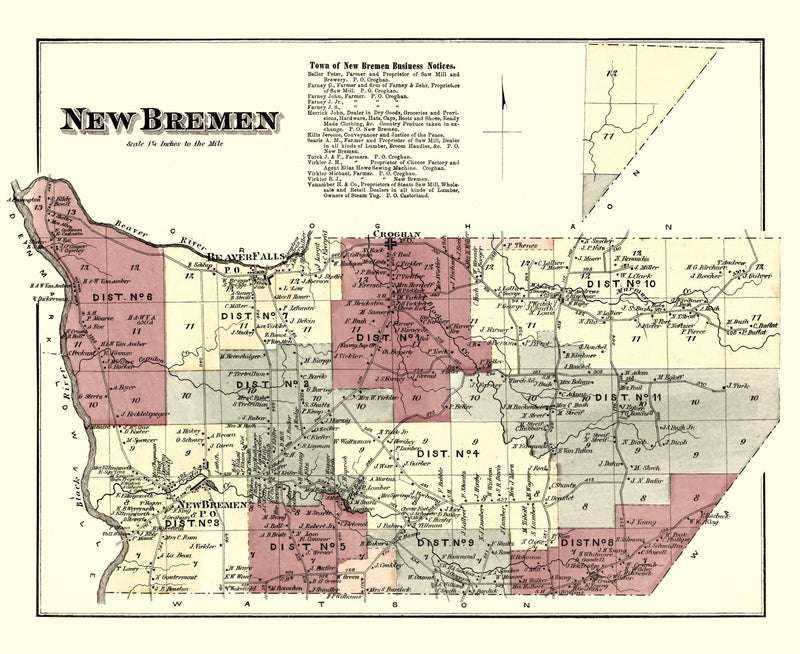 Size comparison using Vintage Map of New Bremen Township, Lewis County, New York 1875