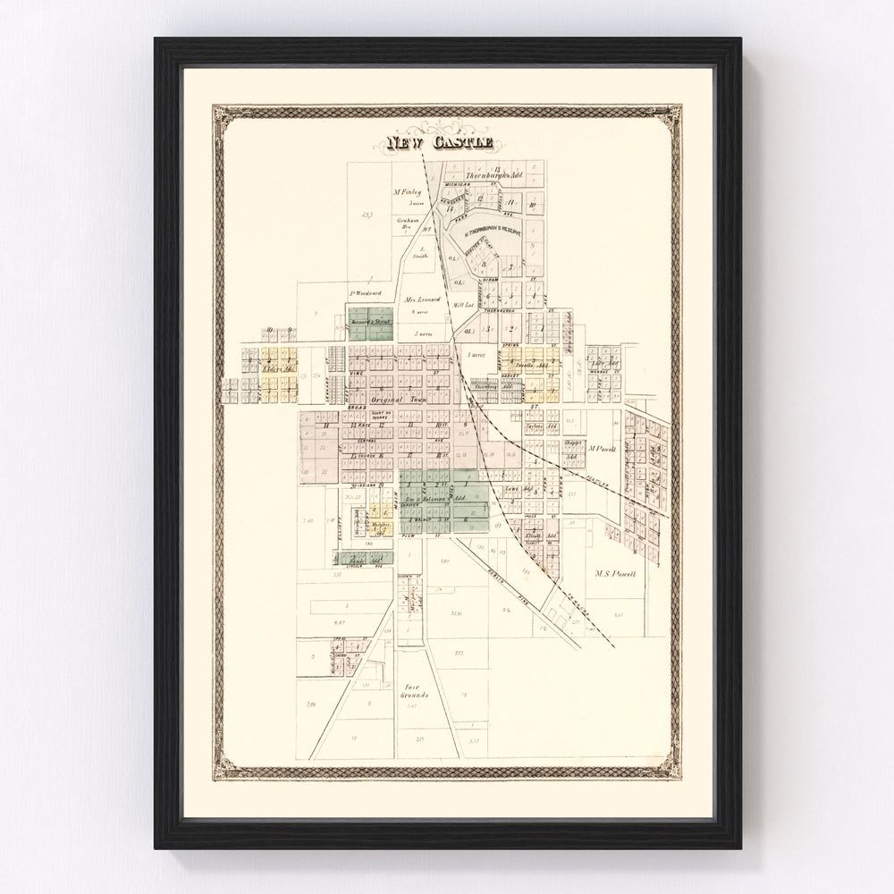 New Castle Township Vintage Map 1875