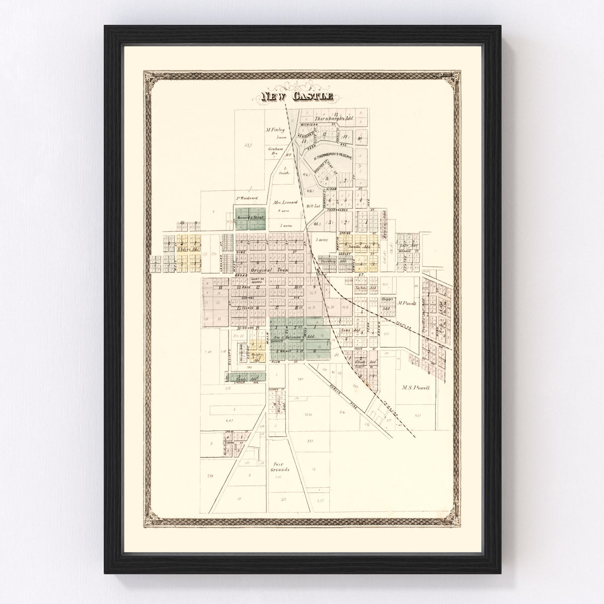 New Castle Township Vintage Map 1875