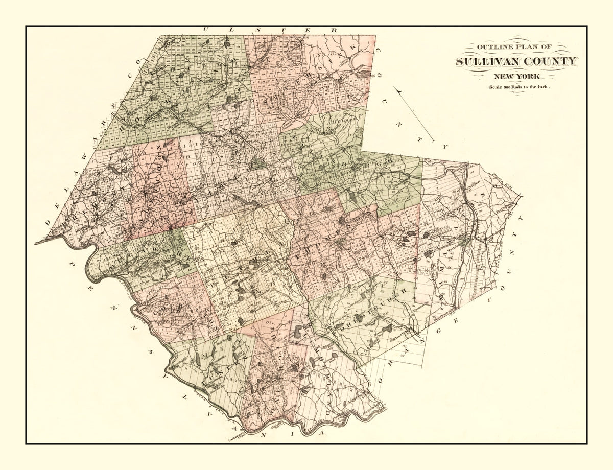 Preview of Vintage Map of Sullivan County, New York 1875
