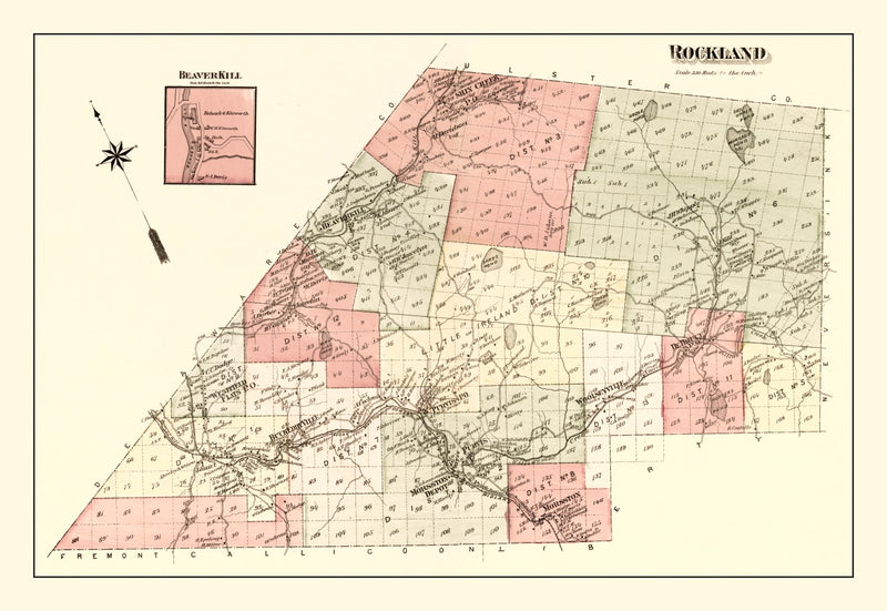 Size comparison using Vintage Map of Rockland Township, Sullivan County, New York 1875