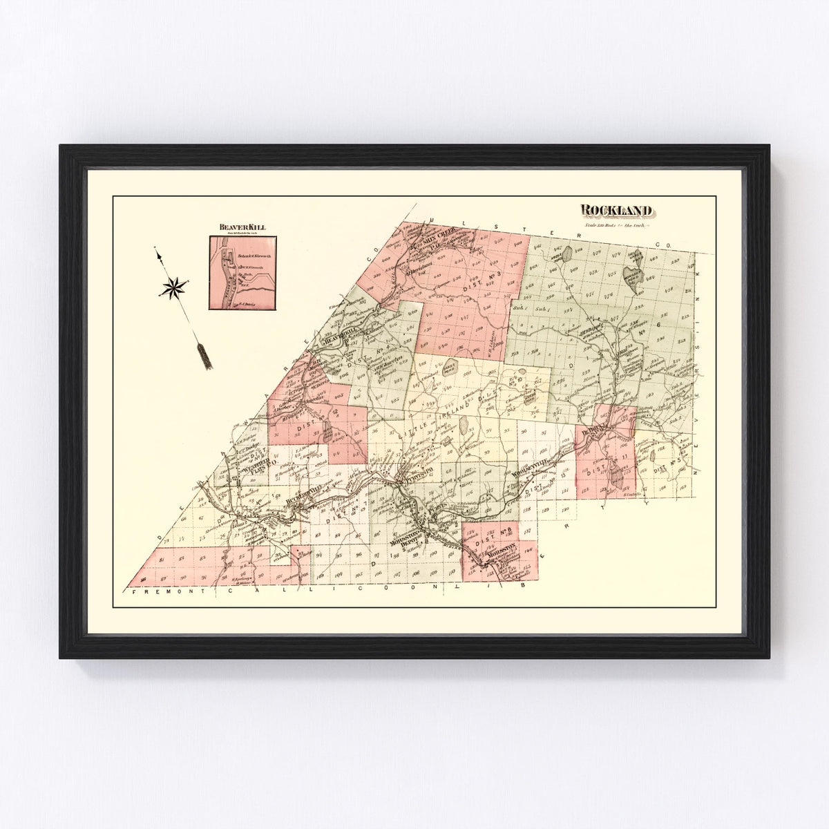 Rockland Township Vintage Map 1875
