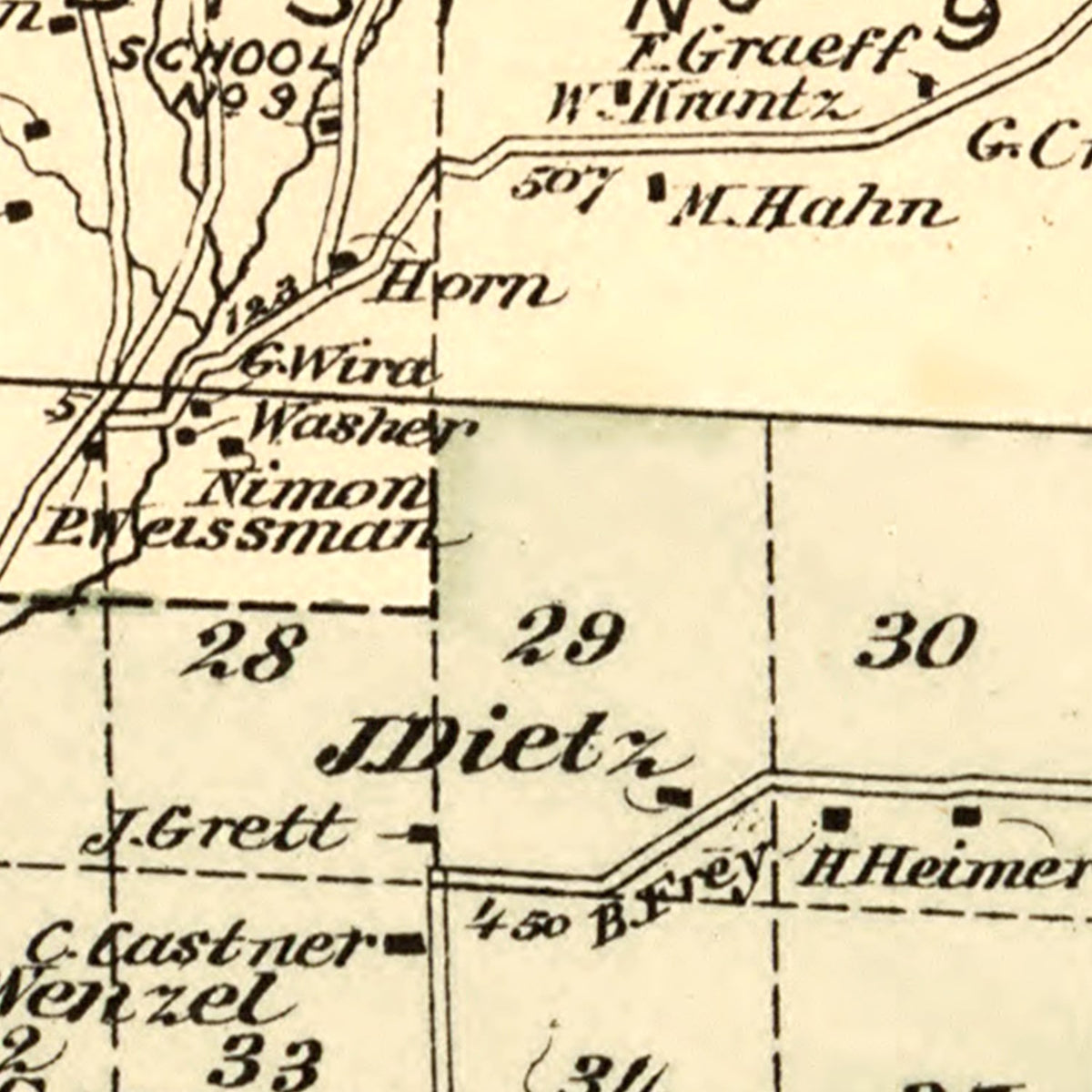 Restored historic details from the 1875 township map of Sullivan County, New York