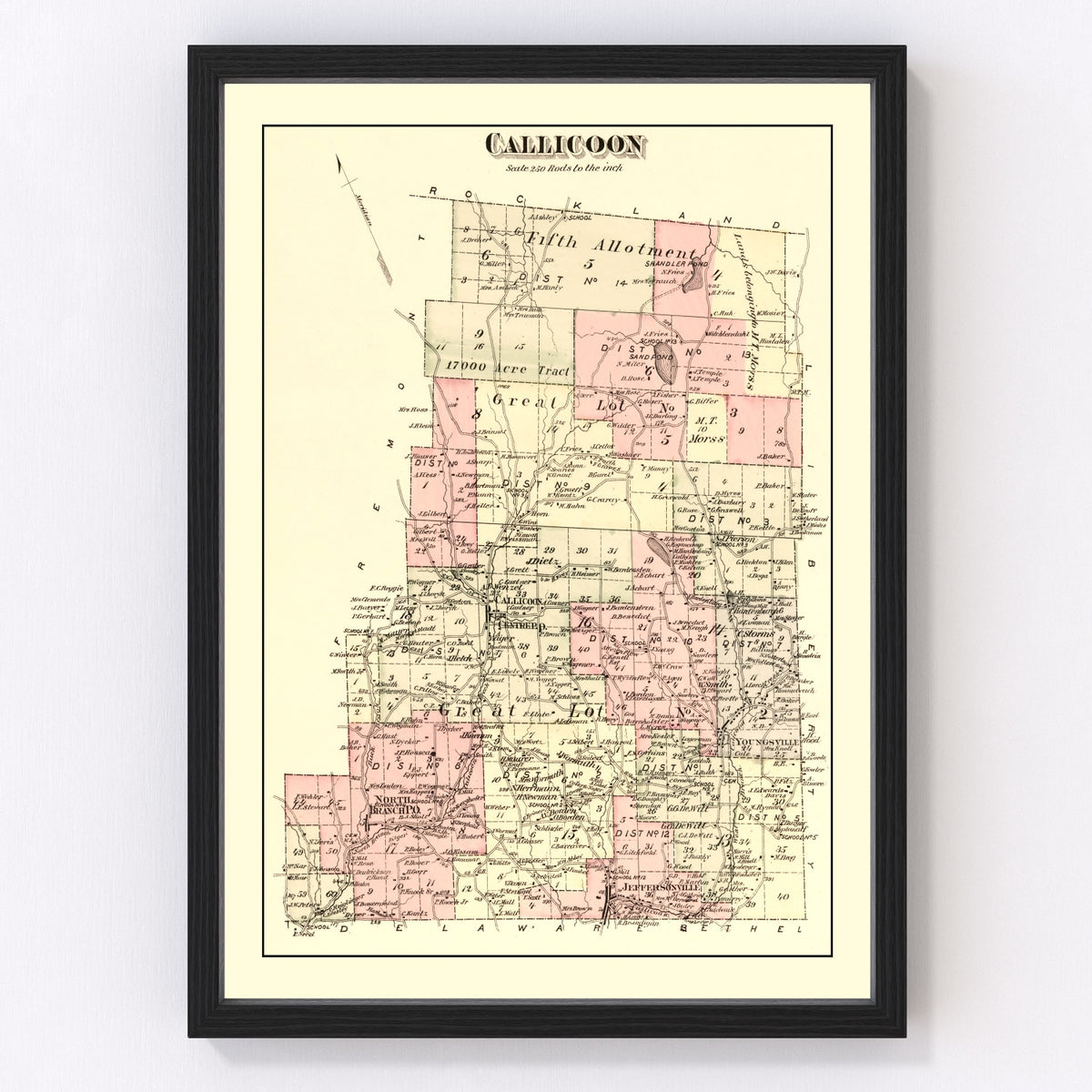 Callicoon Township Vintage Map 1875