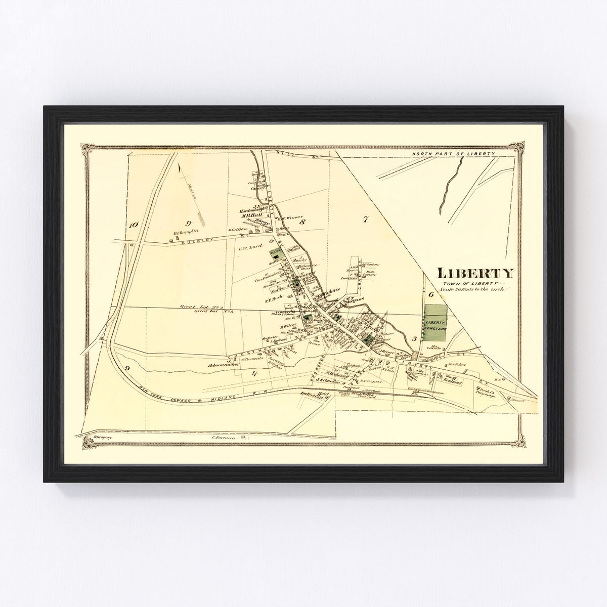 Liberty Township Vintage Map 1875