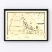 Liberty Township Vintage Map 1875