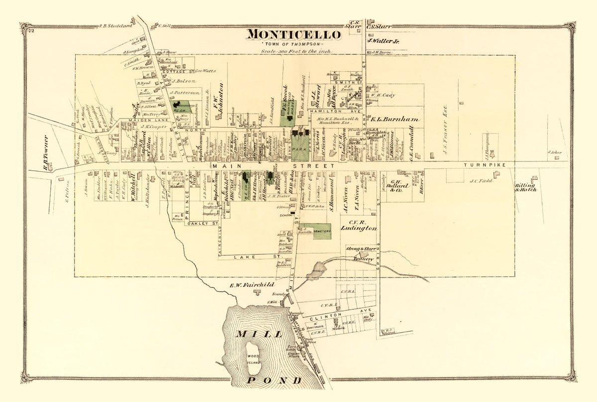 Preview of Vintage Map of Monticello Township, Sullivan County, New York 1875
