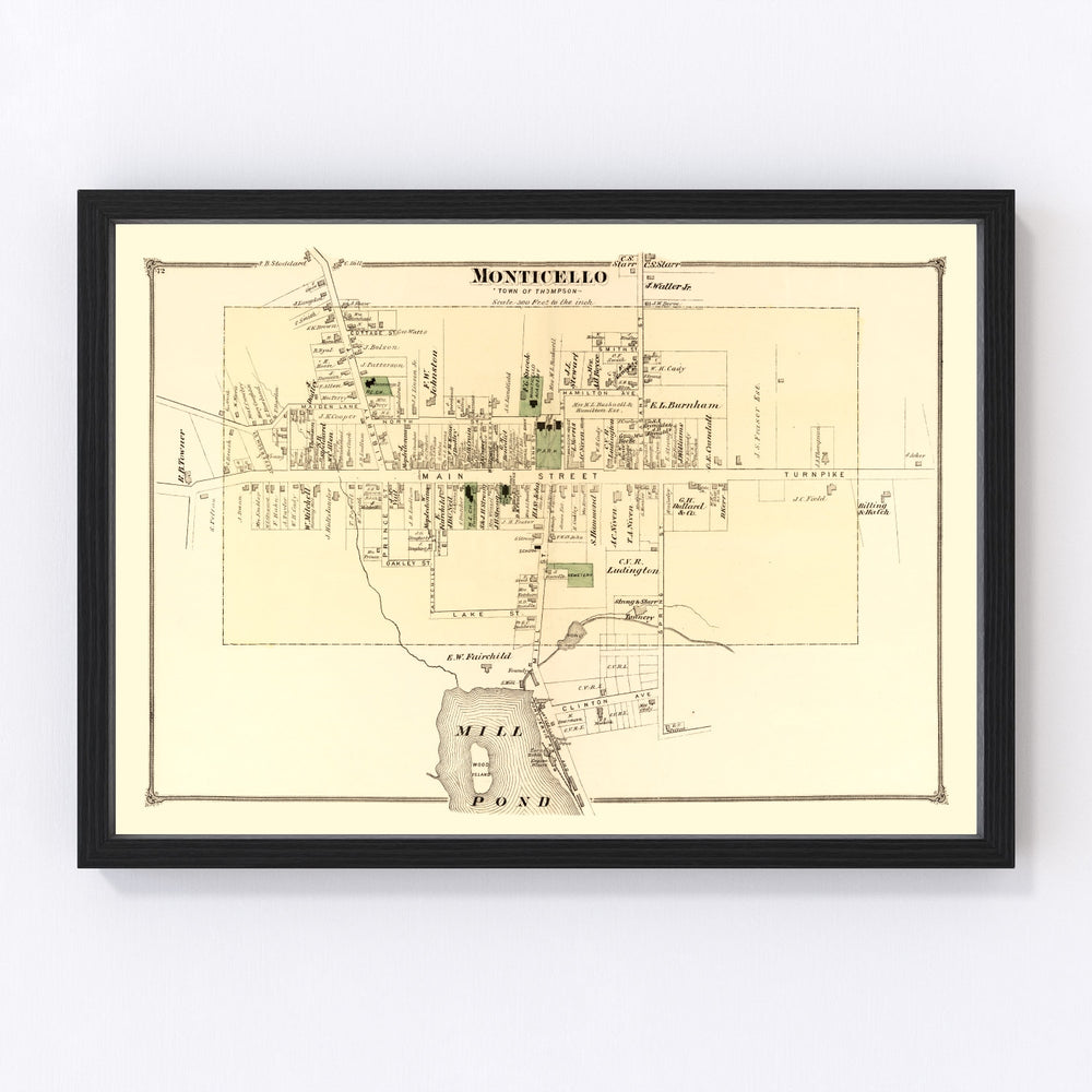 Monticello Township Vintage Map 1875