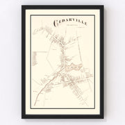 Cedarville Vintage Map 1876