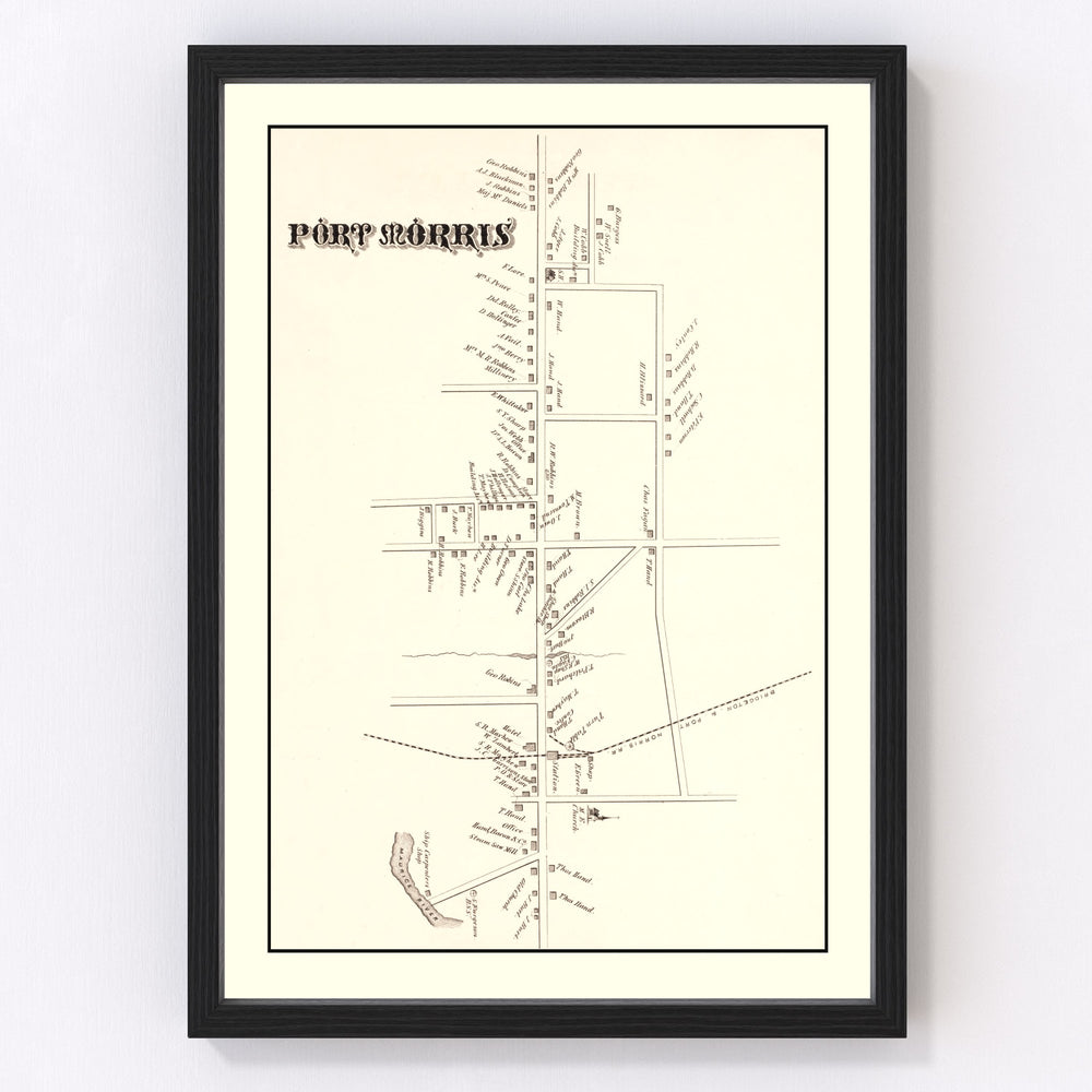 Port Morris Vintage Map 1876