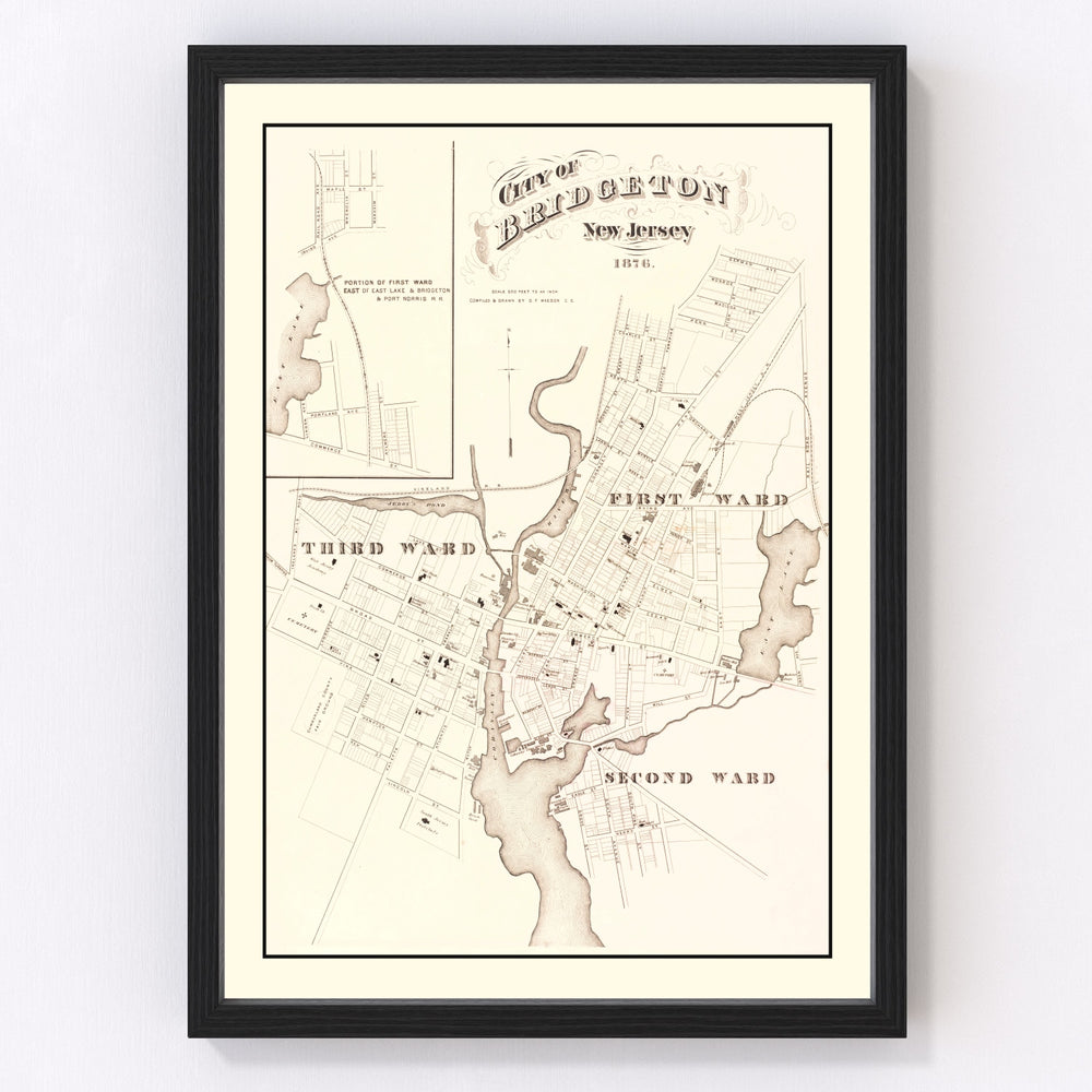 Bridgeton Vintage Map 1876