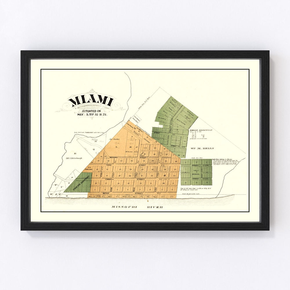 Miami Township Vintage Map 1876