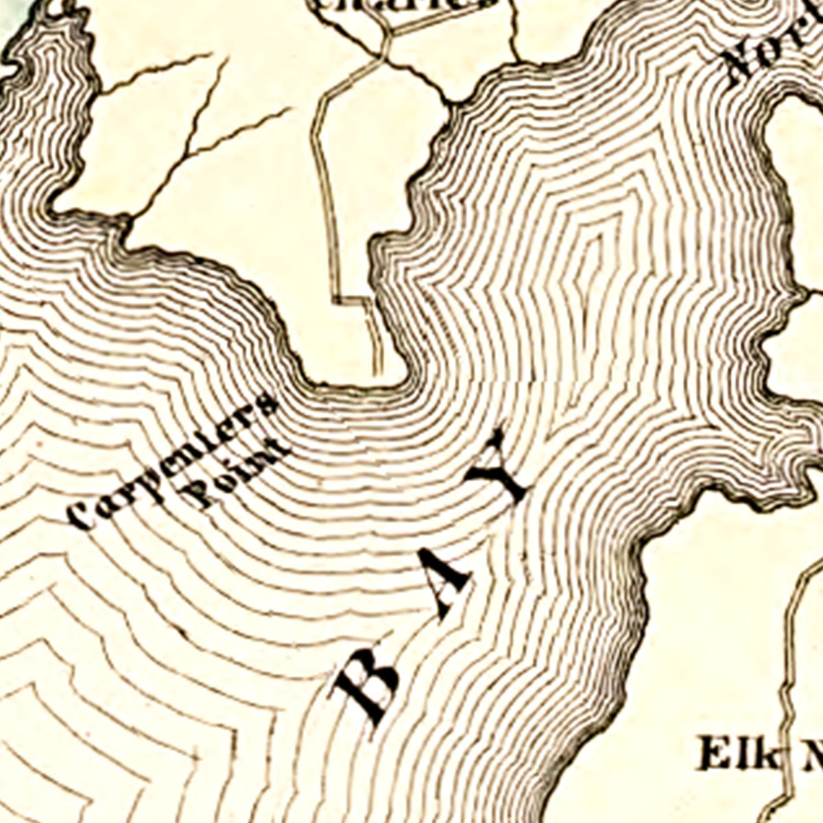 Restored historic details from the 1877 county map of Cecil County, Maryland