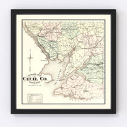 Cecil County Vintage Map 1877