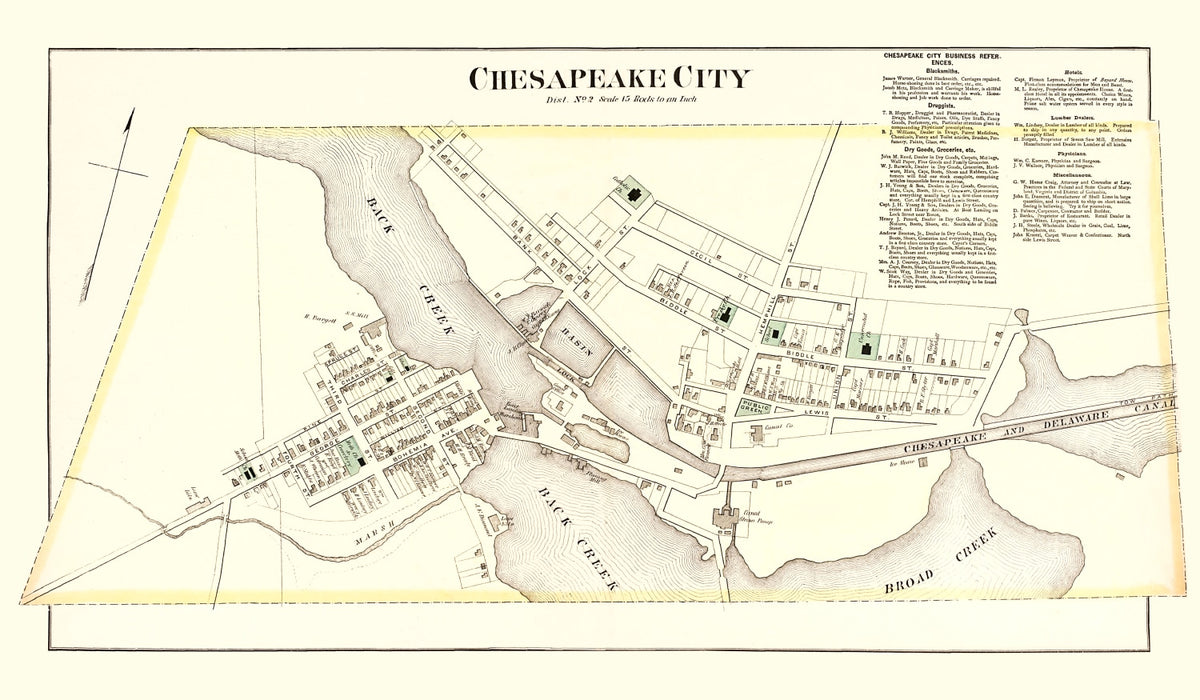 Preview of Vintage Map of Chesapeake, Maryland 1877
