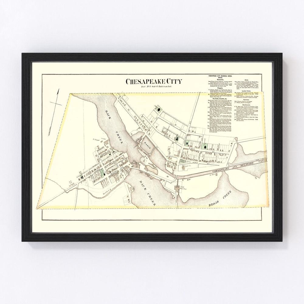 Chesapeake Vintage Map 1877