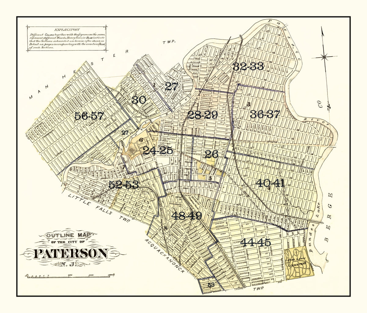 Preview of Vintage Map of Paterson, New Jersey 1877